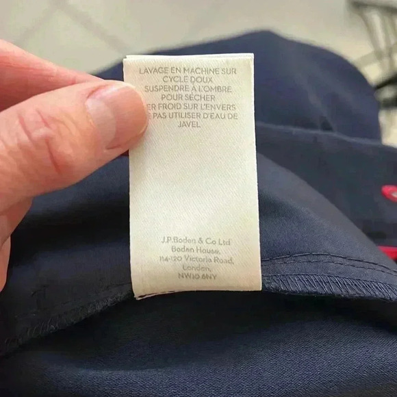 Boden Pants Wide Leg 6P Tuxedo Cropped Navy Trousers Work Business Office Slacks - Picture 13 of 13